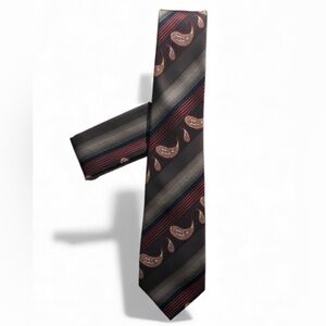 Elegant Paisley Men's Tie - Black and Red - NWT